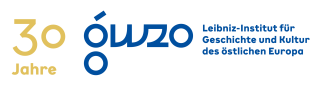 Logo zum 30 Jährigen Jubiläum des GWZO. Links eine goldene 30, rechts der GWZO-Schriftzug sowie der Zusatz "Leibniz-Institut für Geschichte und Kultur des östlichen Europa"