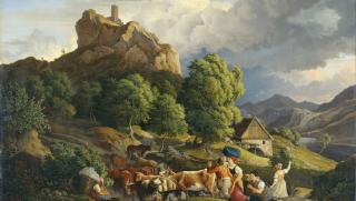 A storm approaching by Schreckenstein Castle by Ludwig Richter, Oil on canvas 1835, © Museum der bildenden Künste, Leipzig