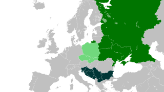 Europakarte mit slawischen Sprachen