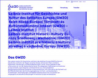 Die Startseite des GWZO in schwerer Sprache
