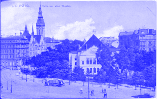 Historische Postkarte von Leipzig