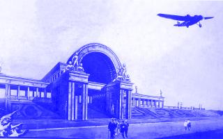 Das Projekt des Sozialistischen Stadtstadions Uralmasch. 1930er Jahre. Arch. P.V. Oranskij.