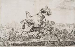 Stefano della Bella: Der Tod reitet über ein Schlachtfeld, 1645/48. © Kupferstich-Kabinett, Staatliche Kunstsammlungen Dresden